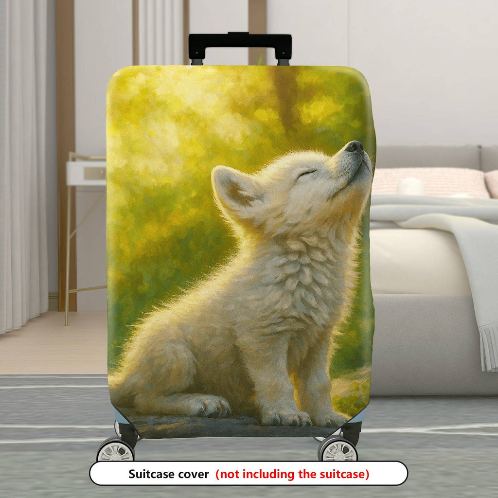 1-Piece Cute Animal Scenic Nature Yellow Happy  Suitcase Luggage Cover, Stretch Protective Sleeve