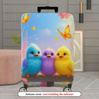 1-Piece Cute Birds Floral Sky Butterfly Colorful  Suitcase Luggage Cover, Stretch Protective Sleeve