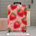 1-Piece Cute Strawberry Bubbles Pink Sweet Fun Colorful  Suitcase Luggage Cover, Stretch Protective Sleeve