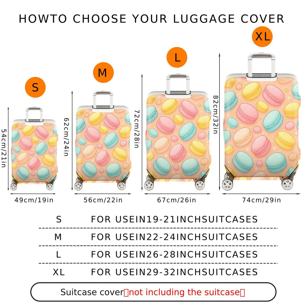 1-Piece Macaron Pastel Cute Colorful Fun Pattern  Suitcase Luggage Cover, Stretch Protective Sleeve
