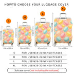 1-Piece Macaron Pastel Cute Colorful Fun Pattern  Suitcase Luggage Cover, Stretch Protective Sleeve