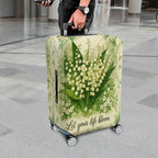 1-Piece Floral Blossom Green Nature Botanical Inspirational Quote  Suitcase Luggage Cover, Stretch Protective Sleeve