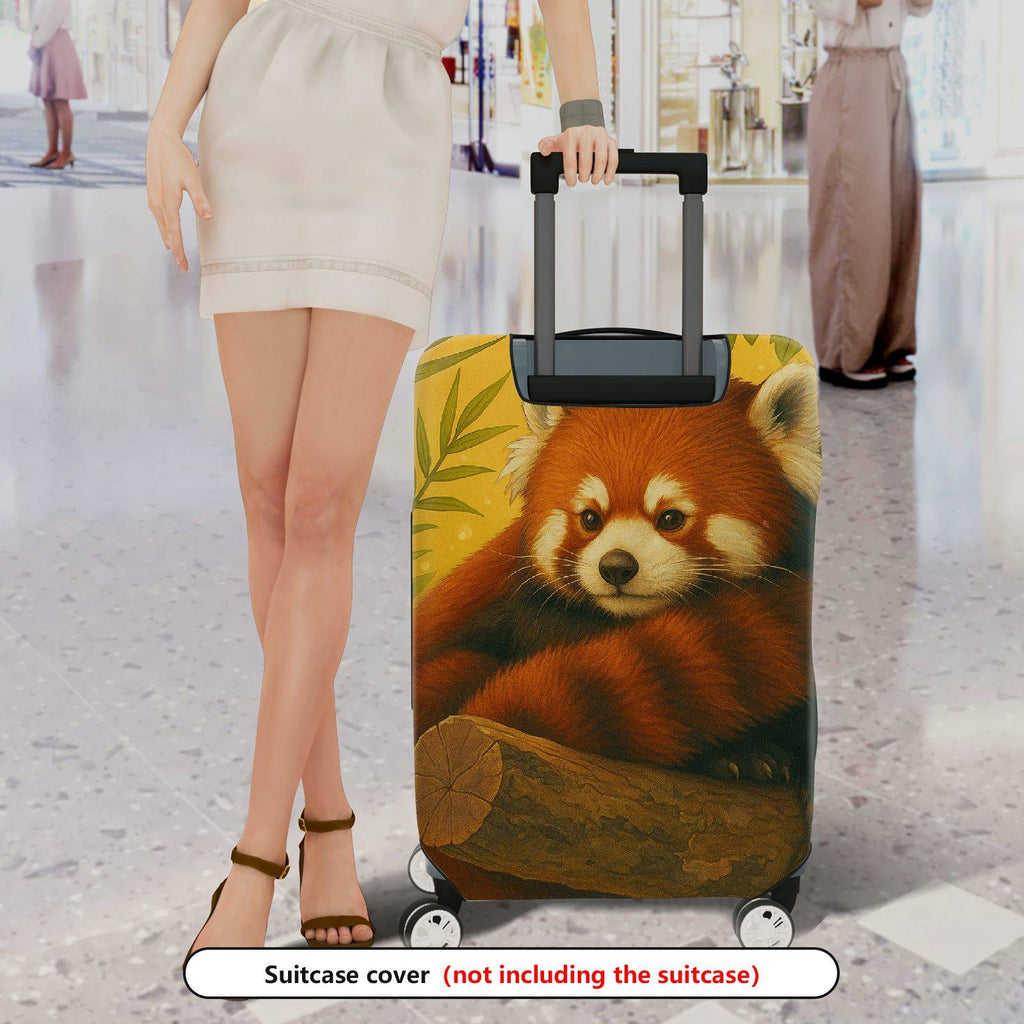 1-Piece Red Panda Forest Nature Wildlife Animal Cute  Suitcase Luggage Cover, Stretch Protective Sleeve