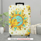 1-Piece Sun Moon Star Astrology Zodiac Abstract Artistic  Suitcase Luggage Cover, Stretch Protective Sleeve