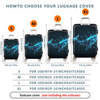 1-Piece Cosmic Whale Starry Network Futuristic Digital Abstract  Suitcase Luggage Cover, Stretch Protective Sleeve