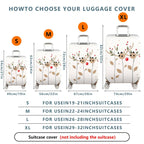 1-Piece Reindeer Leaf Berry Antler Holiday  Suitcase Luggage Cover, Stretch Protective Sleeve