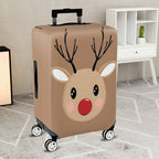 1-Piece Reindeer Christmas Festive Cute Fun Holiday  Suitcase Luggage Cover, Stretch Protective Sleeve