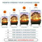 1-Piece Sunrise Tree Nature Landscape Scenery Sunset  Suitcase Luggage Cover, Stretch Protective Sleeve