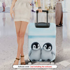 1-Piece Cute Adorable Winter Penguin Snow Friends  Suitcase Luggage Cover, Stretch Protective Sleeve
