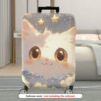 1-Piece Cute Cat Starry Night  Animal Lovely  Suitcase Luggage Cover, Stretch Protective Sleeve