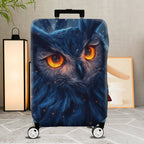 1-Piece Starry Night Owl Eyes Glitter Cosmic Universe  Suitcase Luggage Cover, Stretch Protective Sleeve