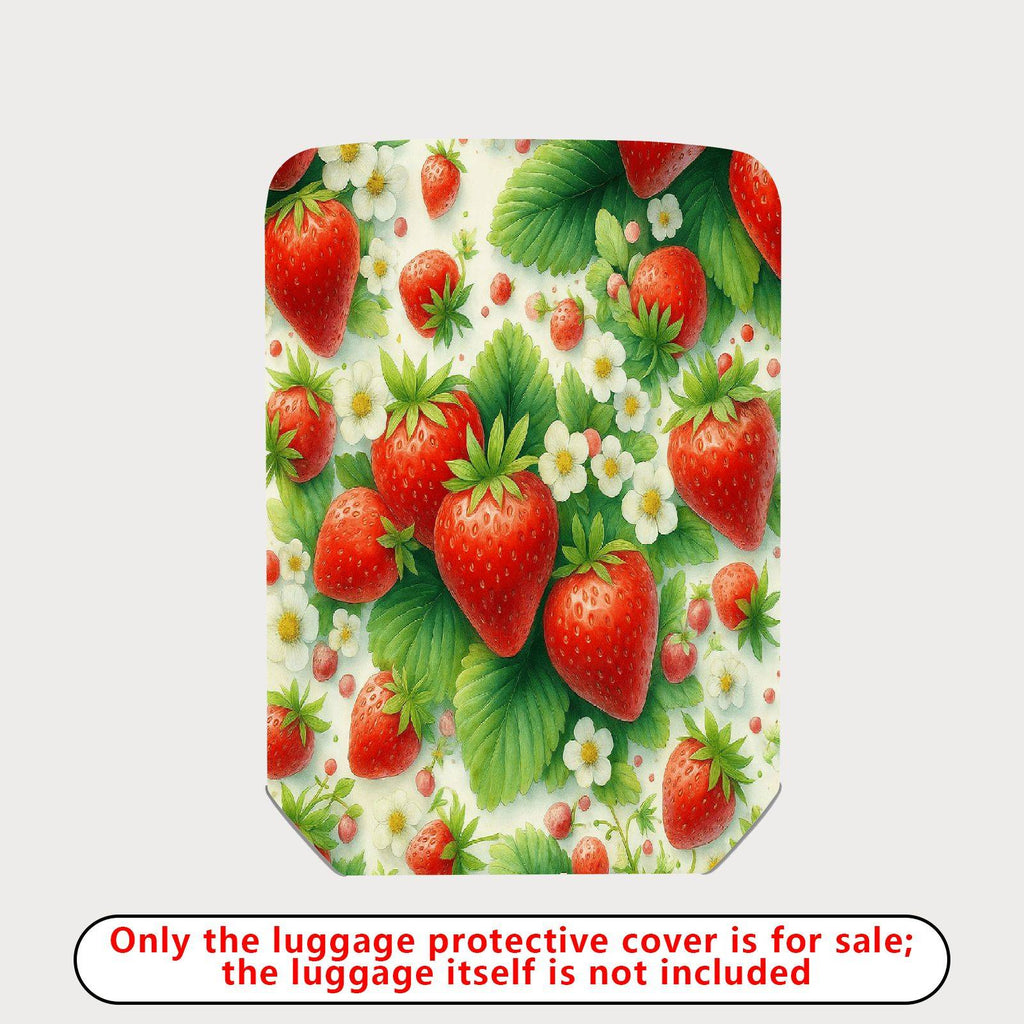 1-Piece Strawberry Floral Leaf Berry Fruit  Suitcase Luggage Cover, Stretch Protective Sleeve