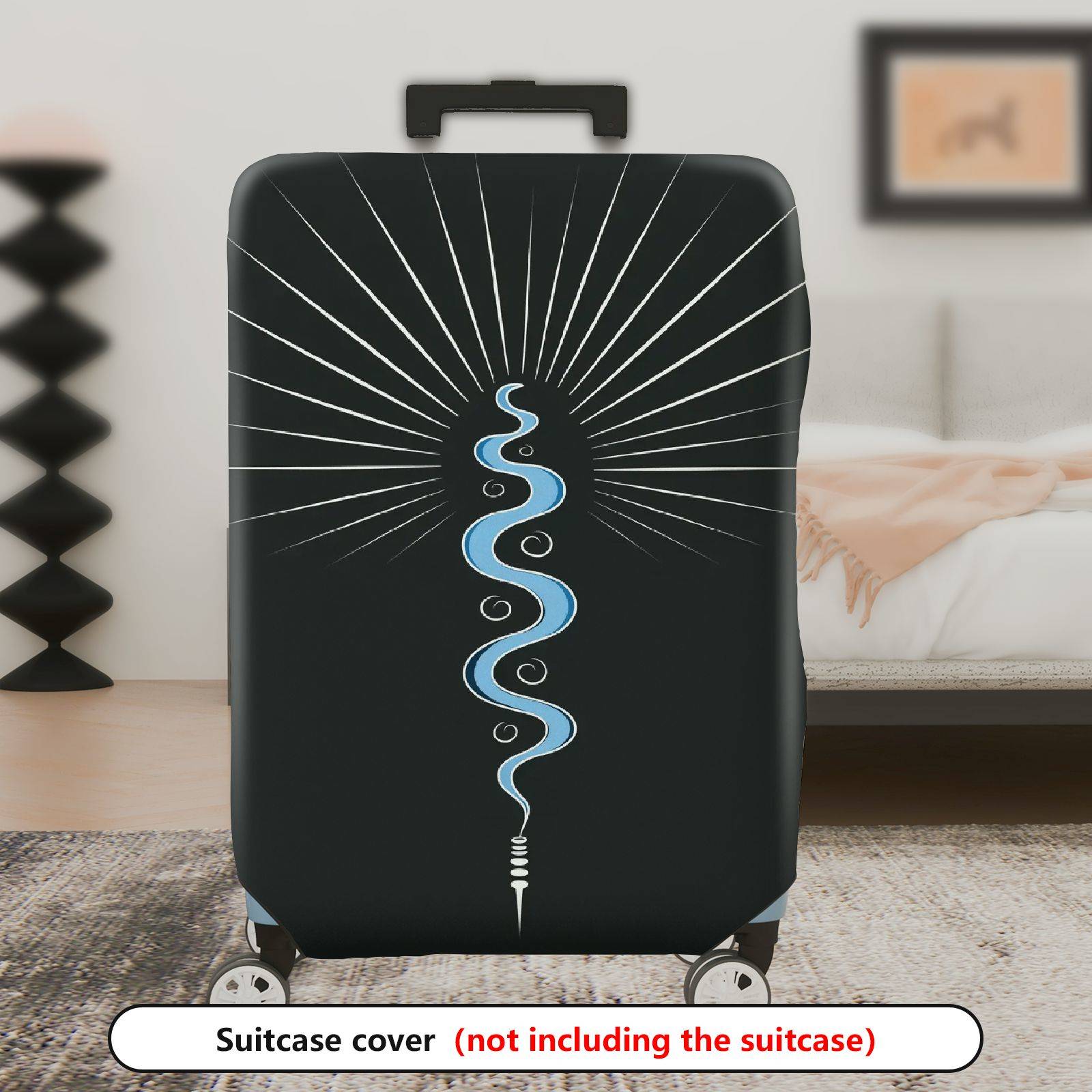 1-Piece Elegant Cosmic Energy Serpent Spiritual Abstract  Suitcase Luggage Cover, Stretch Protective Sleeve