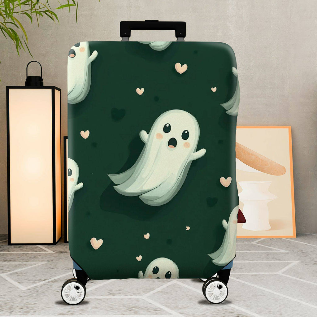 1-Piece Ghost Heart Cute Fun Unique Spooky  Suitcase Luggage Cover, Stretch Protective Sleeve