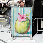 1-Piece Tropical Coconut Flower Holiday Beach Summer  Suitcase Luggage Cover, Stretch Protective Sleeve