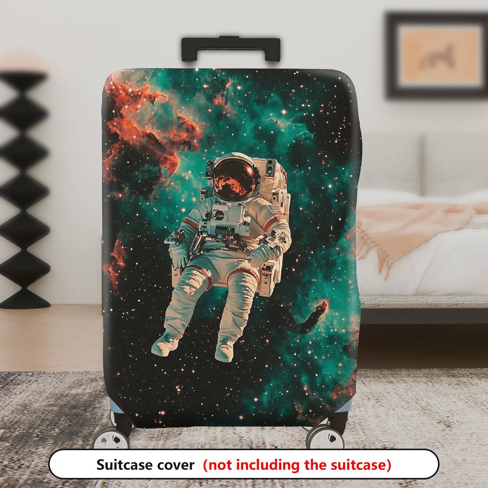 1-Piece Astronaut Galaxy Universe Outer Space Adventure  Suitcase Luggage Cover, Stretch Protective Sleeve