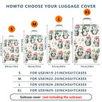 1-Piece Cute Festive Penguin Winter Holiday Christmas  Suitcase Luggage Cover, Stretch Protective Sleeve