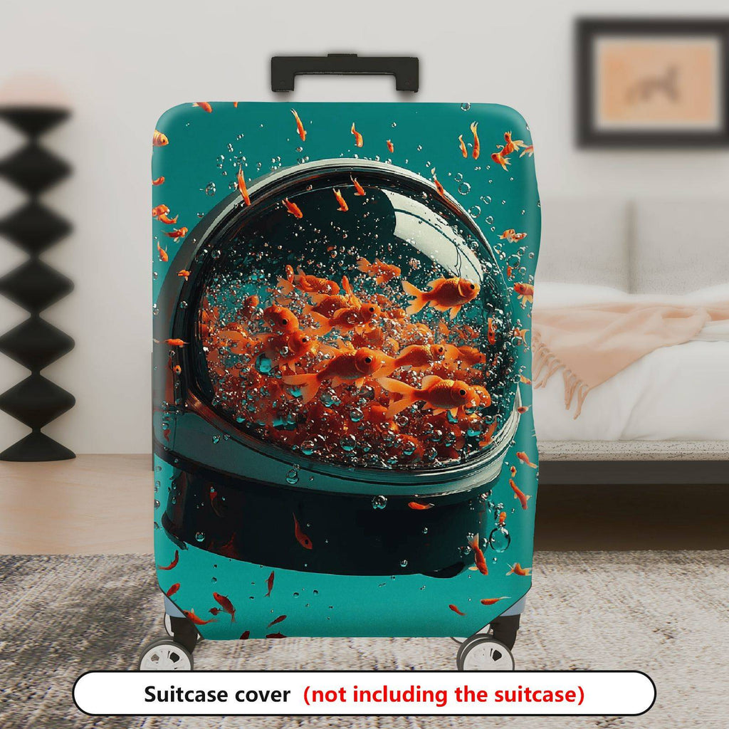 1-Piece Aquarium Fish Water Bubble Creative Lively Colorful  Suitcase Luggage Cover, Stretch Protective Sleeve