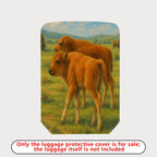 1-Piece Bison Calves Prairie Landscape Nature Wildlife Artistic  Suitcase Luggage Cover, Stretch Protective Sleeve