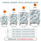 1-Piece Abstract Geometric 3D Pattern Light Grey Circles  Suitcase Luggage Cover, Stretch Protective Sleeve
