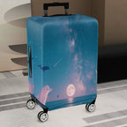 1-Piece Ocean Galaxy Dolphin Moon Night Sky Protector, Nautical theme, Holiday Suitable for  Suitcase Luggage Cover, Stretch Protective Sleeve