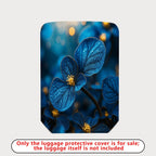 1-Piece Blue Floral Nature Abstract Artistic Elegant  Suitcase Luggage Cover, Stretch Protective Sleeve