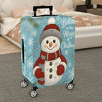 1-Piece Snowman Christmas Winter Holiday Festive Cheer  Suitcase Luggage Cover, Stretch Protective Sleeve
