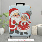 1-Piece Santa Claus Reindeer Snowflakes Holiday Christmas  Suitcase Luggage Cover, Stretch Protective Sleeve
