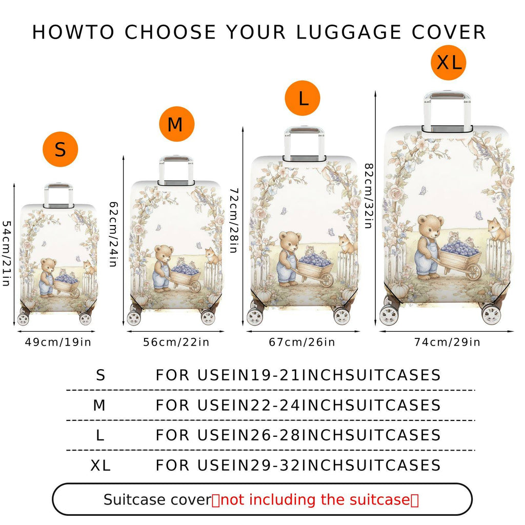 1-Piece Animal Flowers Arch Nature  Suitcase Luggage Cover, Stretch Protective Sleeve