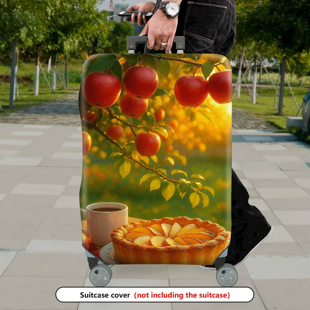 1-Piece Apple Pie Nature Warm Autumn Orchard  Suitcase Luggage Cover, Stretch Protective Sleeve