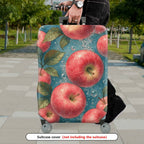 1-Piece Apple Fruit Bubble Blue Leaf Artistic Colorful  Suitcase Luggage Cover, Stretch Protective Sleeve