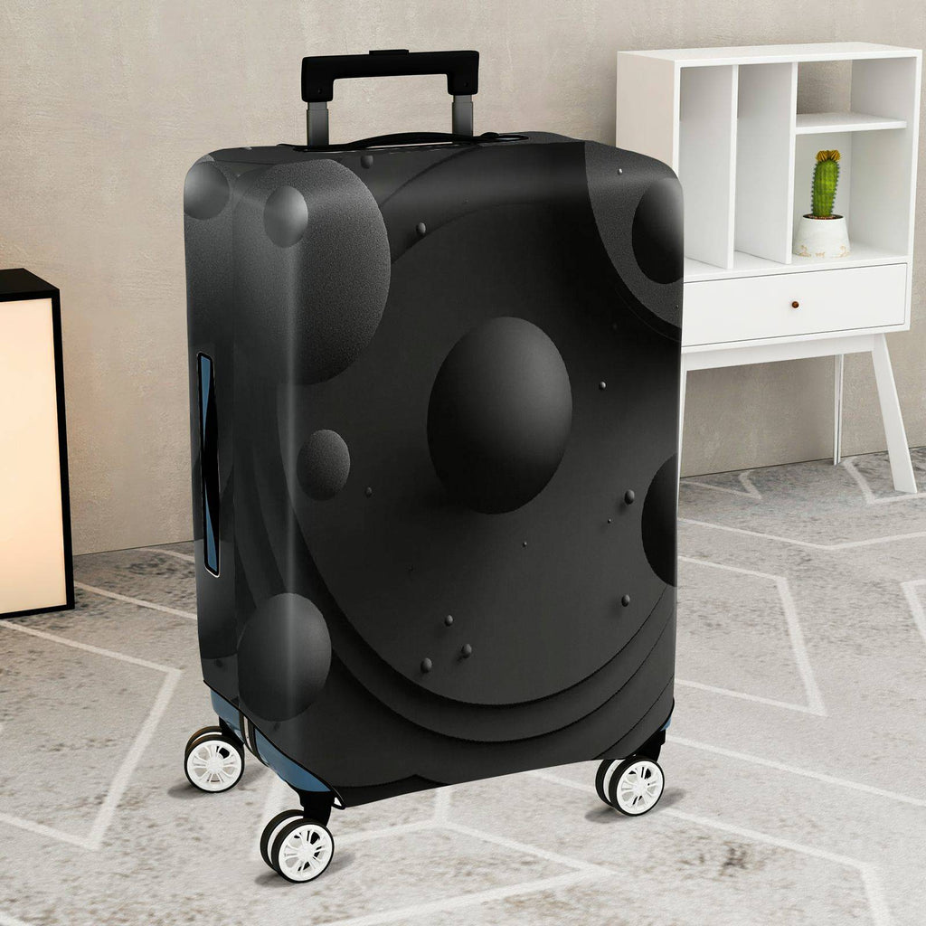 1-Piece Black Sphere Abstract Geometric Modern Art  Suitcase Luggage Cover, Stretch Protective Sleeve
