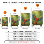 1-Piece Colorful Parrot Jungle Nature Artistic Tropical  Suitcase Luggage Cover, Stretch Protective Sleeve