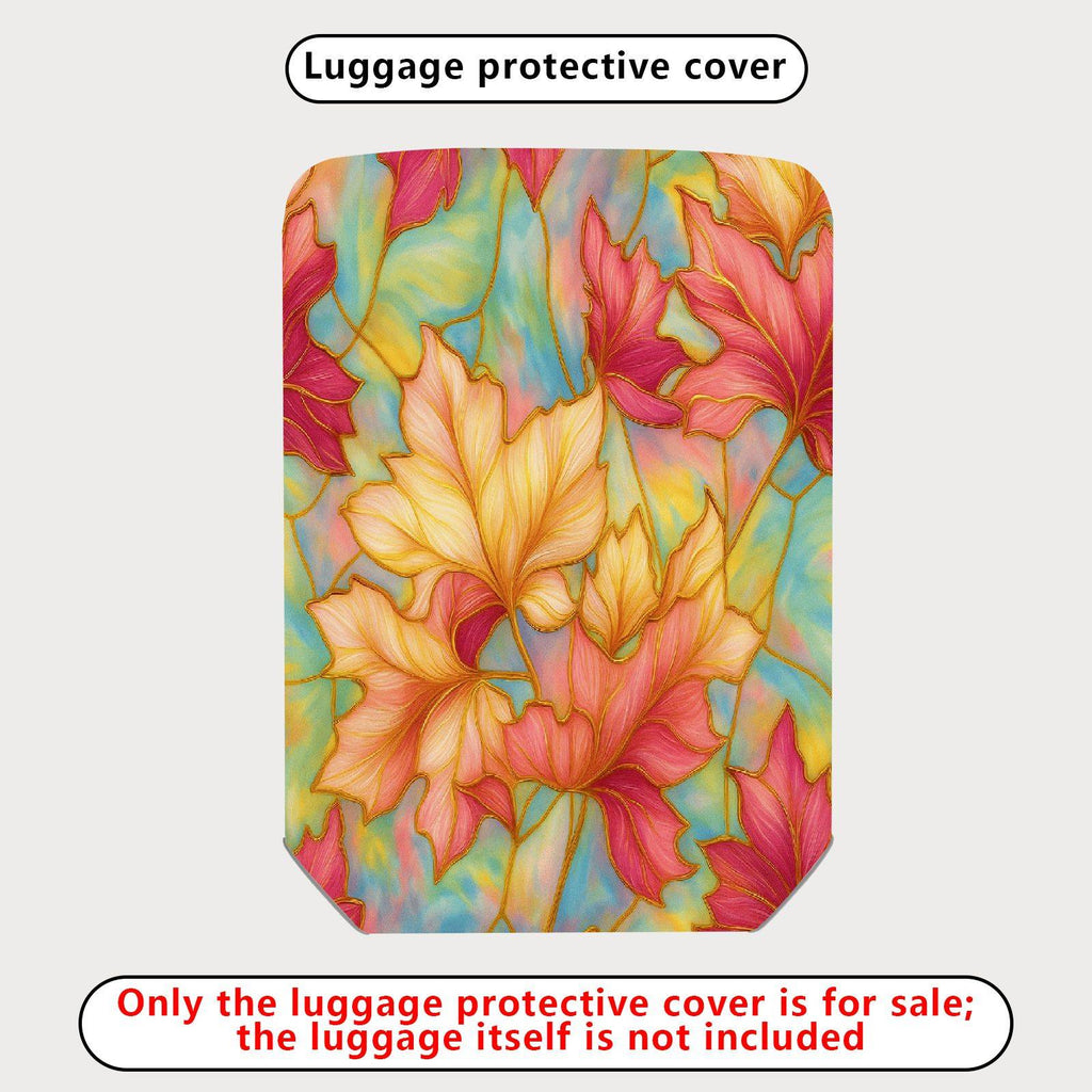 1-Piece Autumn Leaves Vibrant Colorful Artistic Fall Theme  Suitcase Luggage Cover, Stretch Protective Sleeve