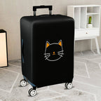 1-Piece Black Cat Cute  Whiskers Ears Face  Suitcase Luggage Cover, Stretch Protective Sleeve