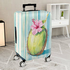 1-Piece Tropical Coconut Flower Holiday Beach Summer  Suitcase Luggage Cover, Stretch Protective Sleeve