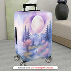 1-Piece Moon Forest Landscape Sky Mountain Stream  Suitcase Luggage Cover, Stretch Protective Sleeve