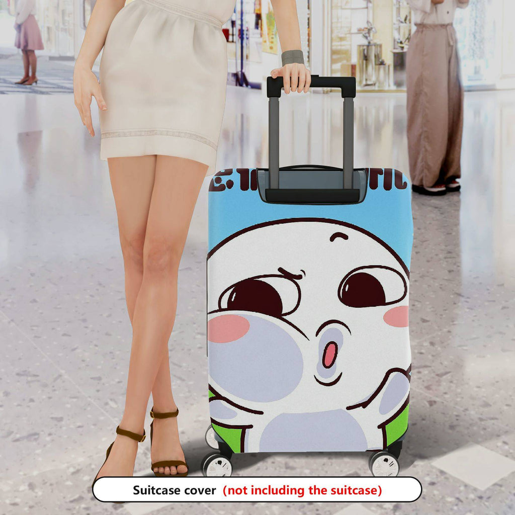 1-Piece Fun Expression Sky Landscape Humor Cute  Suitcase Luggage Cover, Stretch Protective Sleeve
