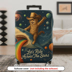1-Piece Cosmic Cat Shark Rainbow Galaxy Spaceship  Suitcase Luggage Cover, Stretch Protective Sleeve