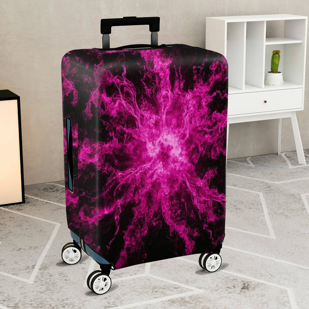 1-Piece Abstract Cosmic Explosion Energy Vivid Pink  Suitcase Luggage Cover, Stretch Protective Sleeve