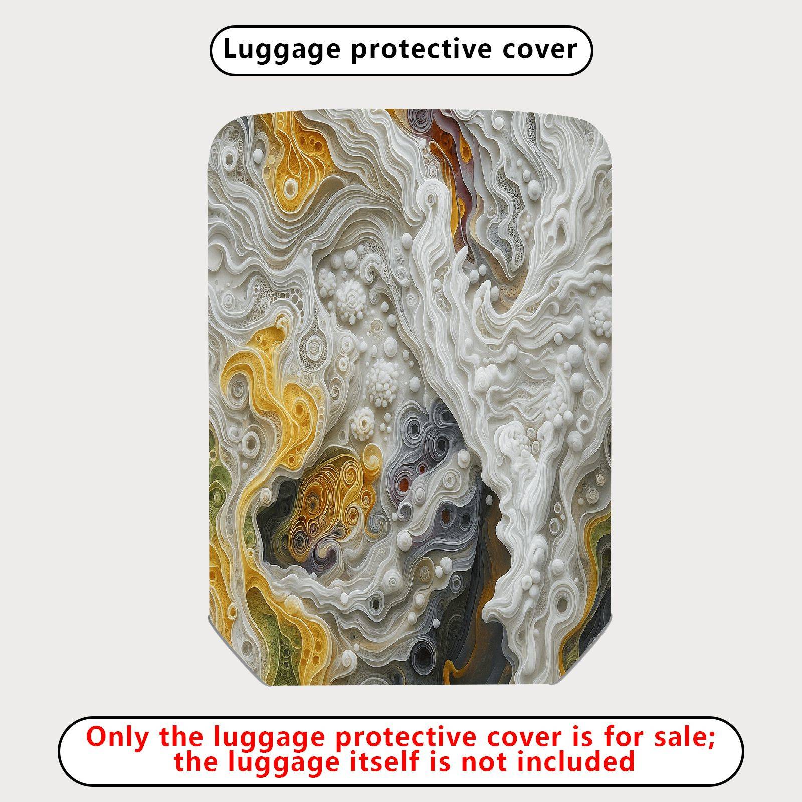 1-Piece Abstract Artistic Swirl Bubble Textured Colorful  Suitcase Luggage Cover, Stretch Protective Sleeve