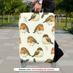 1-Piece Bird Nature Christmas Holiday Decorative  Suitcase Luggage Cover, Stretch Protective Sleeve