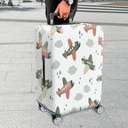 1-Piece Airplane Cloud Raindrop Pattern  Playful Travel  Suitcase Luggage Cover, Stretch Protective Sleeve