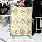 1-Piece Geometric Gold Diamond Pattern Travel Luggage  Suitcase Luggage Cover, Stretch Protective Sleeve