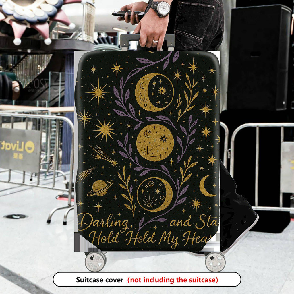 1-Piece Galaxy Moon Star Planet Cosmic Romantic Darling  Suitcase Luggage Cover, Stretch Protective Sleeve