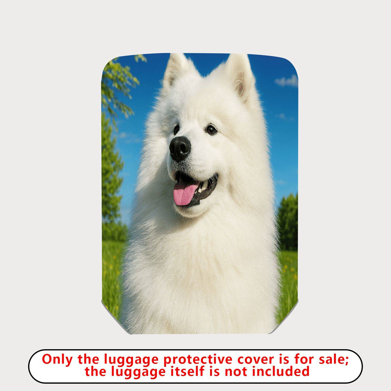 1-Piece Dog Animal Fluffy Cute Nature Smiling  Suitcase Luggage Cover, Stretch Protective Sleeve