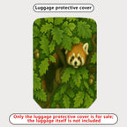 1-Piece Cute Green Forest Animal Red Panda Nature  Suitcase Luggage Cover, Stretch Protective Sleeve