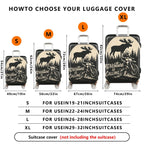1-Piece Adventure Moose Forest Motorcycle Vintage  Suitcase Luggage Cover, Stretch Protective Sleeve