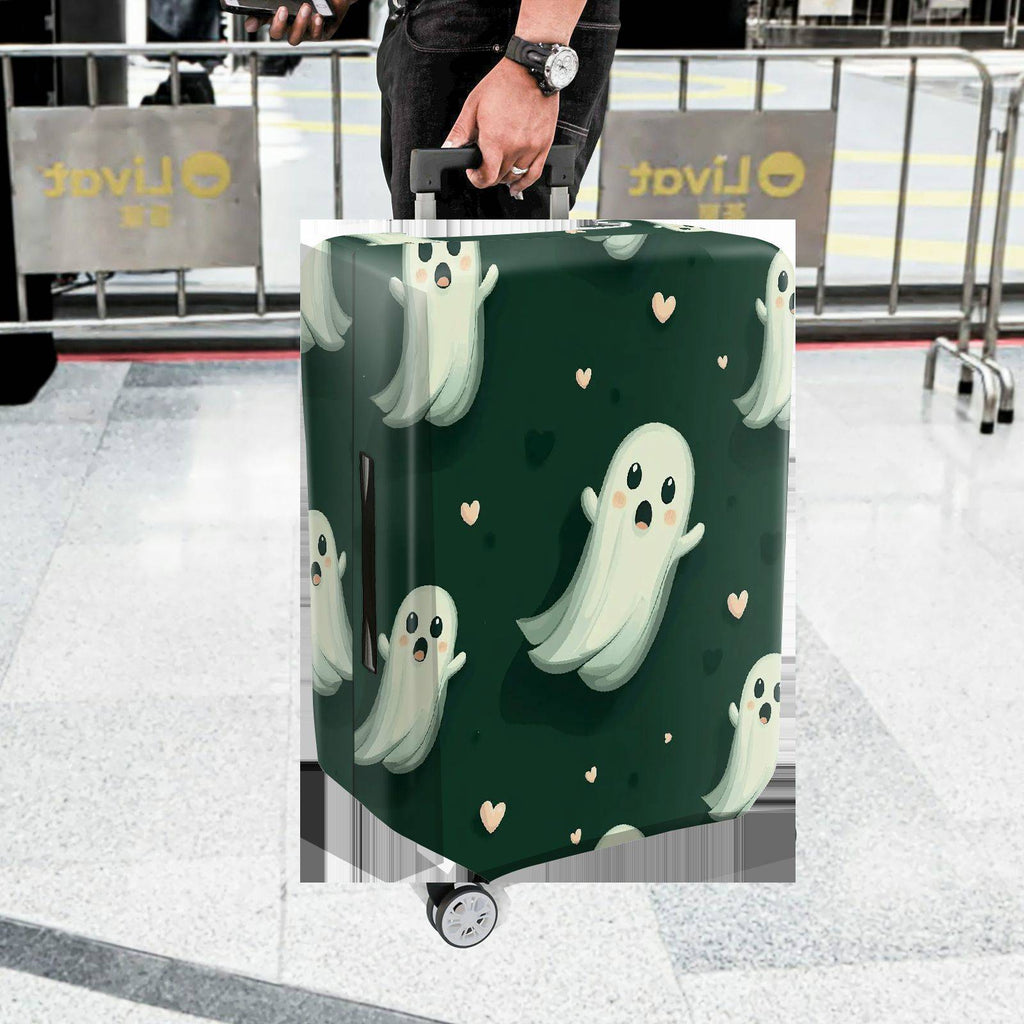 1-Piece Ghost Heart Cute Fun Unique Spooky  Suitcase Luggage Cover, Stretch Protective Sleeve