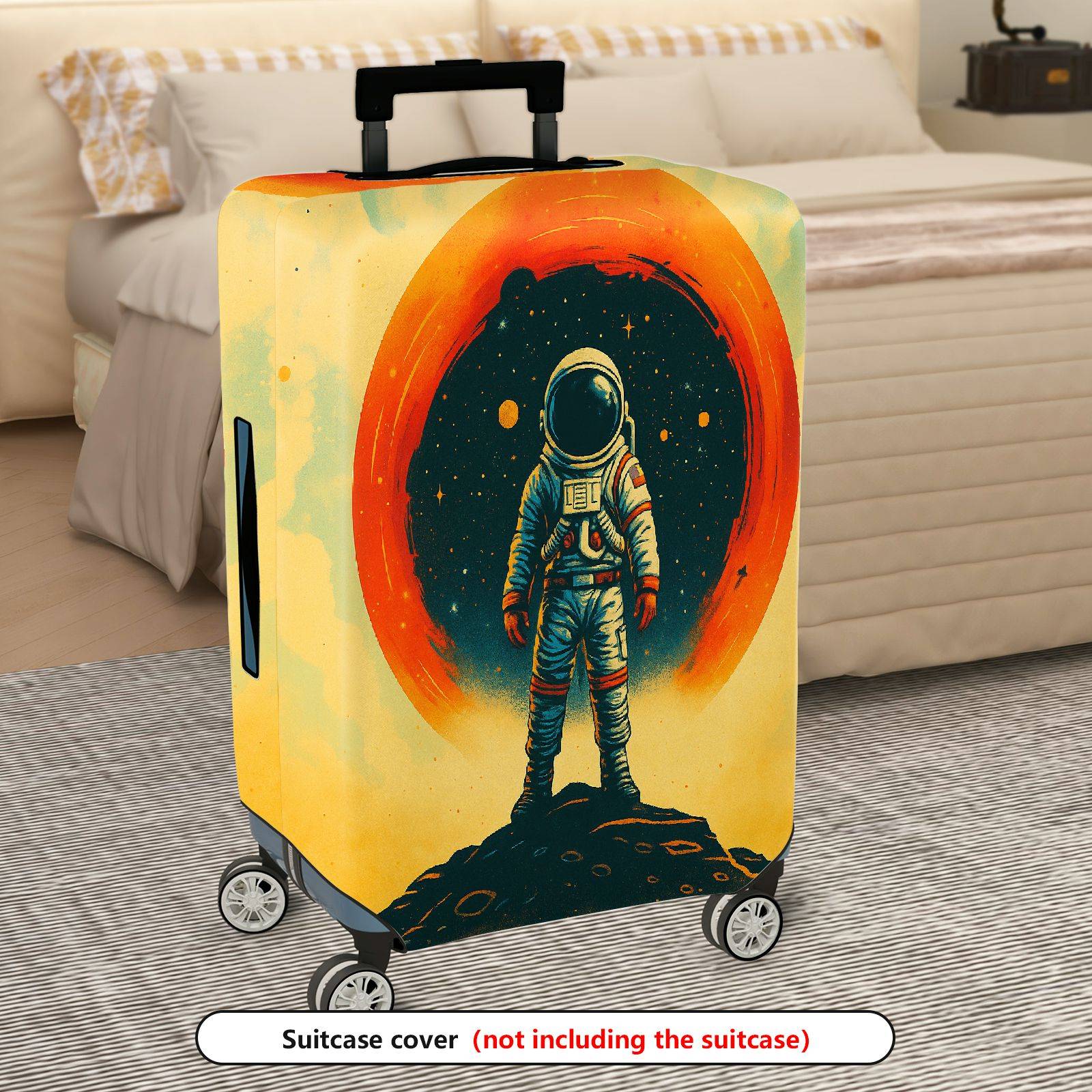 1-Piece Astronaut Space Galaxy Planet Universe Cosmic  Suitcase Luggage Cover, Stretch Protective Sleeve